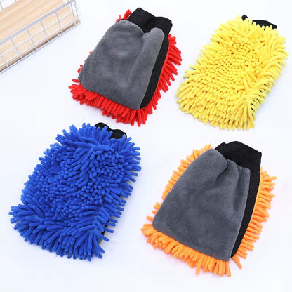 1PCS Waterproof Car Wash Microfiber Chenille Gloves Thick Car Cleaning Mitt Wax Detailing Brush Auto Care Double-Faced Glove